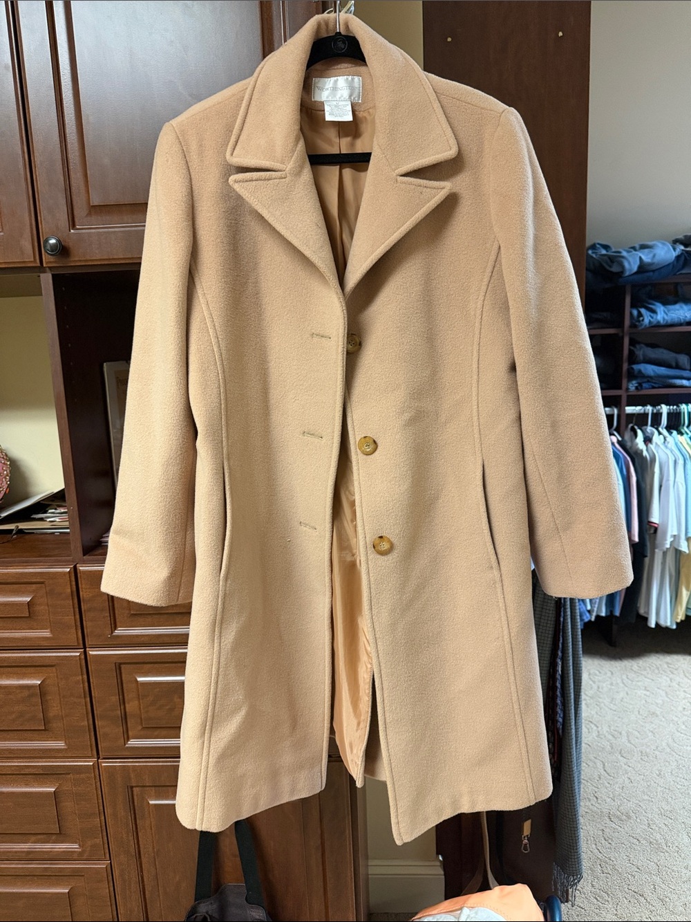 Worthington Camel Tan Wool-Blend Trench Coat